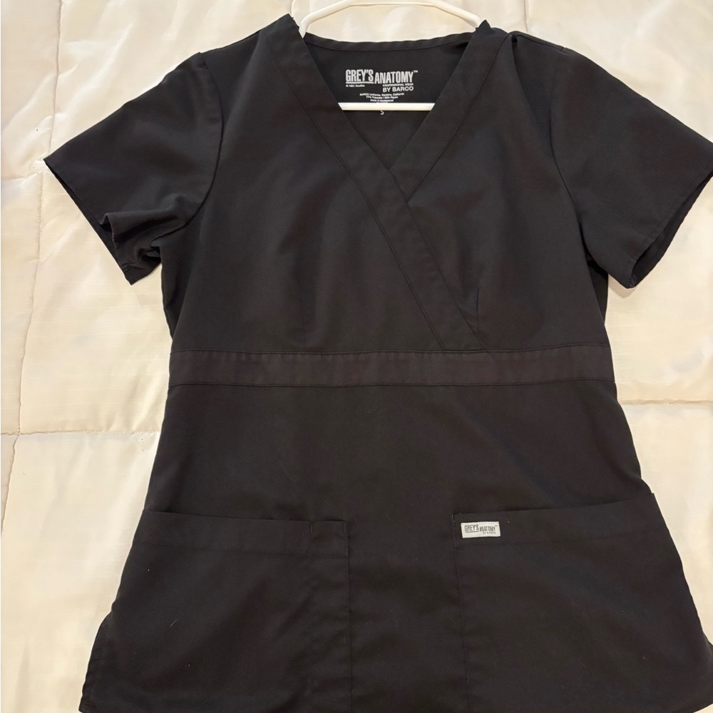 Grey's Anatomy Scrub Top, Women’s, Black, Small